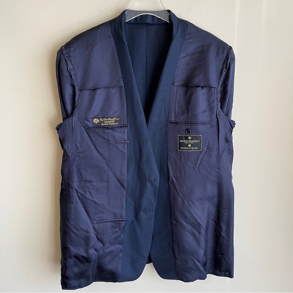 Hickey-Freeman Bespoke Blazer in Navy Size 46R Ing Loro Piana - Picture 11 of 12